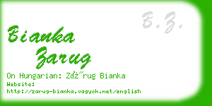 bianka zarug business card